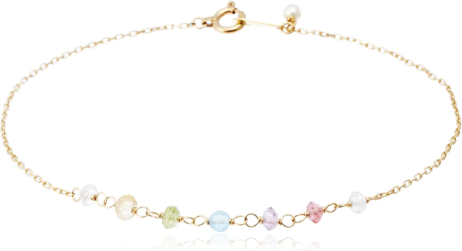 Sweets Jewelry Market (SWEGB) K10 Yellow Gold Colored Stones Rainbow Bracelet 1298442